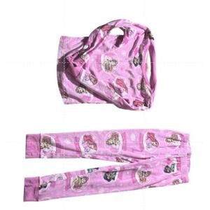 Disney Princess Girls‎ Pink Snow Globe Pajama Set Belle Jasmine Size 8